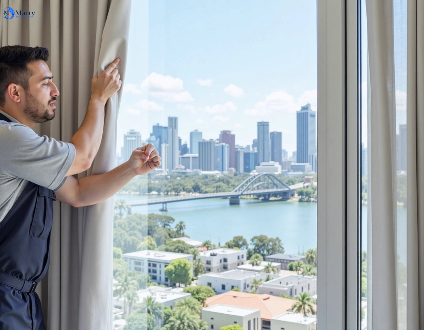 Professional curtain steam cleaning service gaven QLD by Matty Curtain Cleaning